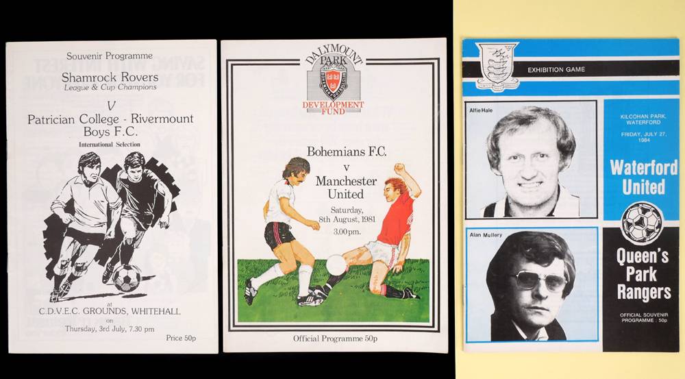 Football 1980-1995 Friendly match programmes. at Whyte's Auctions