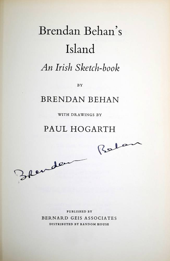 Behan, Brendan. Brendan Behan's Island, signed by the author and illustrator. at Whyte's Auctions