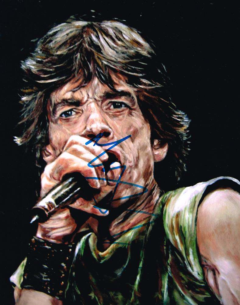 Rolling Stones, signed caricature of Mick Jagger. at Whyte's Auctions