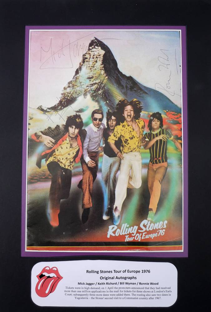 Rolling Stones, 1976 tour programme signed by the band. at Whyte's Auctions