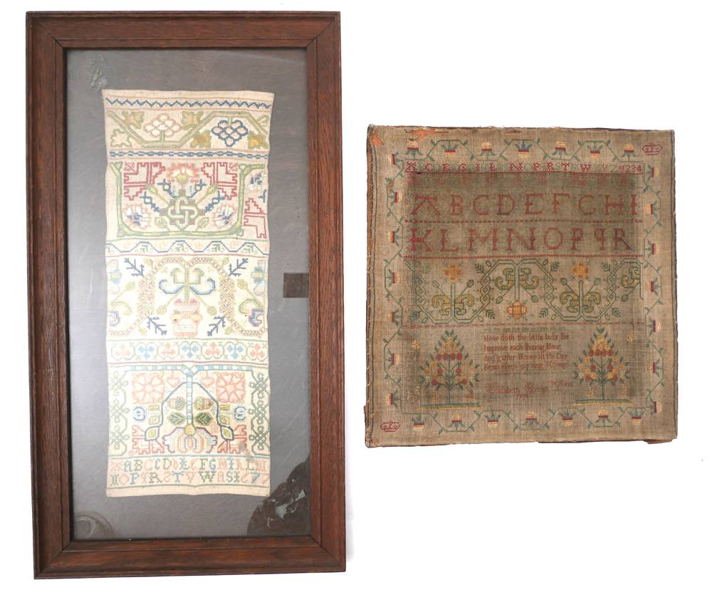 1771-1864 four needlework pieces, at Whyte's Auctions