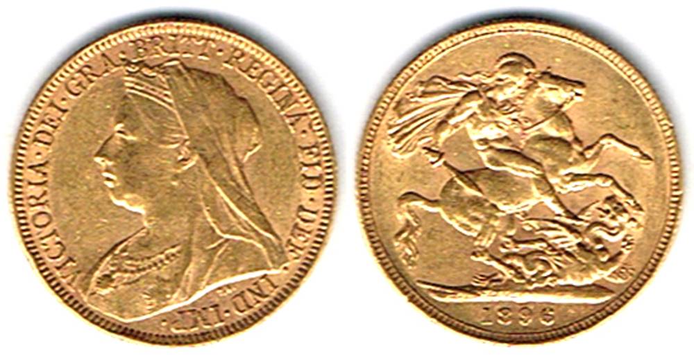 Victoria gold sovereign, 1896 and half sovereign, 1885 at Whyte's Auctions