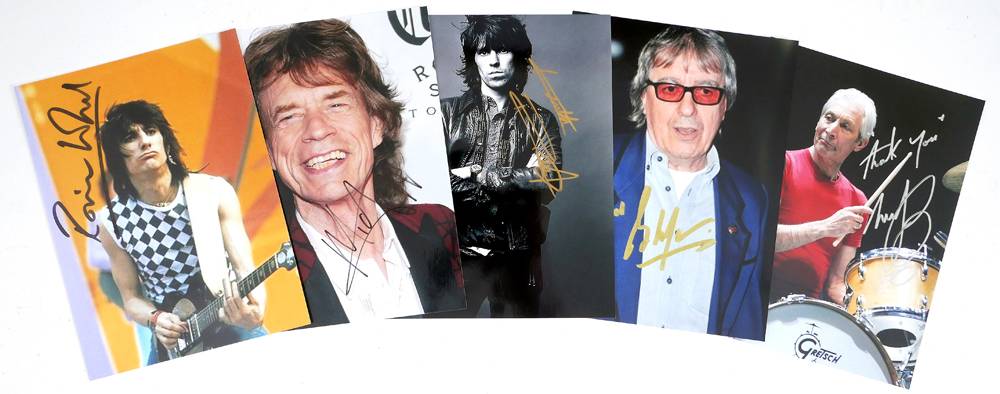 Rolling Stones autographed photographs. at Whyte's Auctions