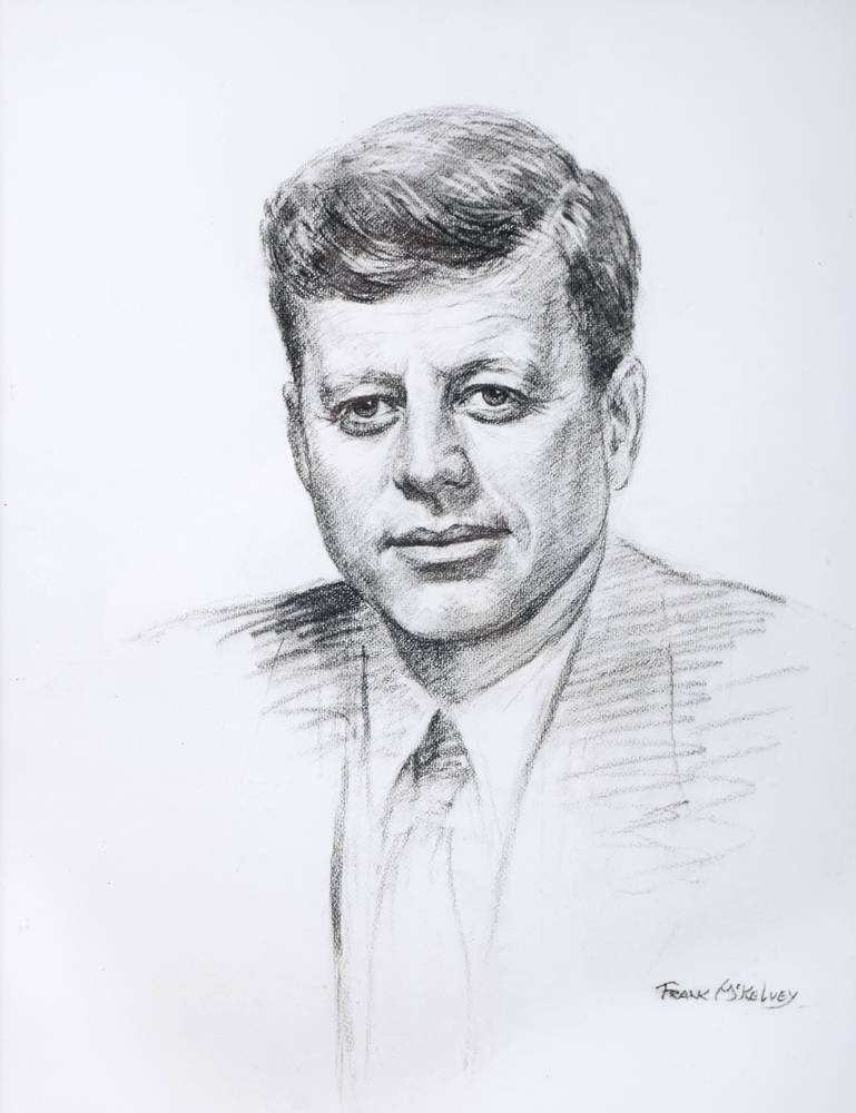 John F Kennedy portrait, by Frank McKelvey. at Whyte's Auctions