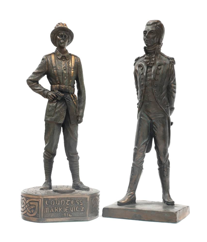Wolfe Tone and Countess Markievicz, cast figures. at Whyte's Auctions