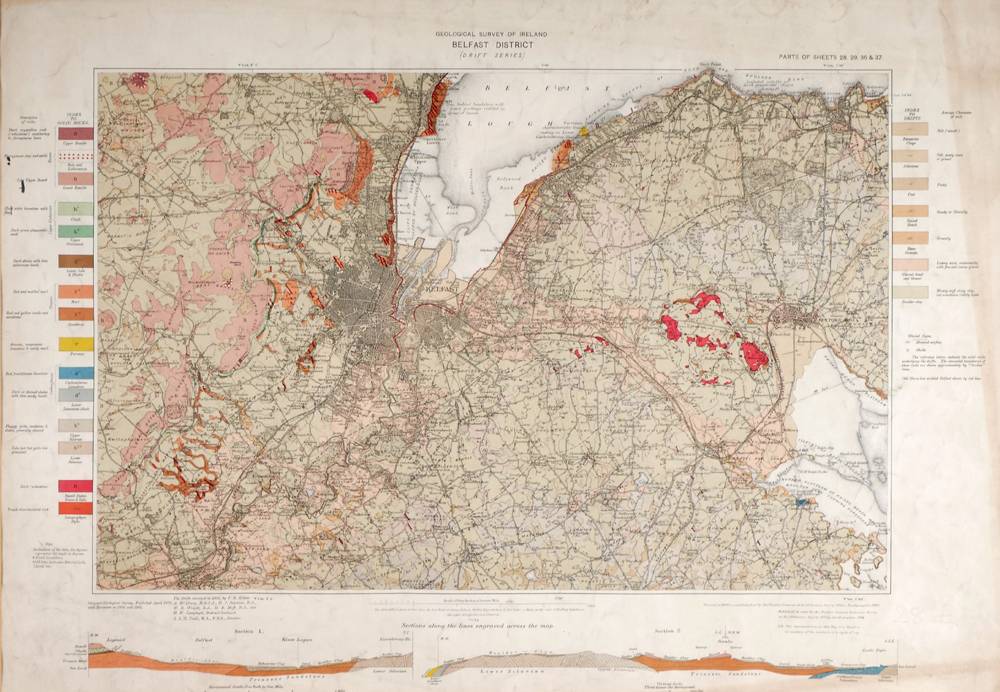 1904 Map of Belfast, Geological Survey of Ireland. at Whyte's Auctions