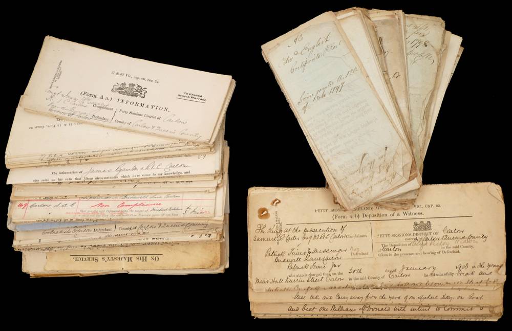 1797 and 1899-1914 Carlow Petty Sessions depositions at Whyte's Auctions