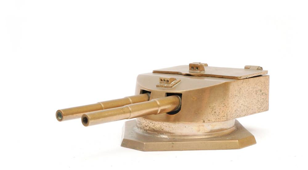 Battleship Gun Turret inkwell. at Whyte's Auctions