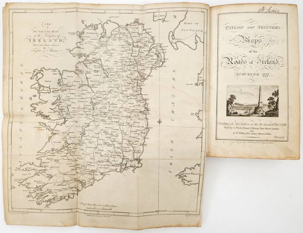 1777: Taylor, George and Skinner, Andrew. Taylor & Skinner's Maps of the Roads of Ireland, Surveyed. In original traveller's binding. at Whyte's Auctions