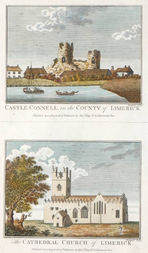 Early 19th century print of Castle Connell and Limerick Cathedral. at Whyte's Auctions