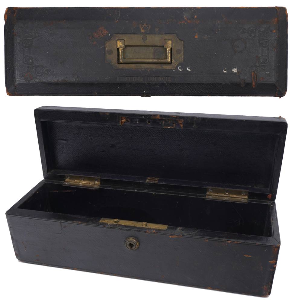 Victorian Governmental dispatch box, for the Executive Council of a British Dominion nation. at Whyte's Auctions