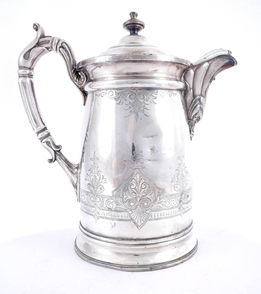 19th century American silver-plated coffee-pot. at Whyte's Auctions