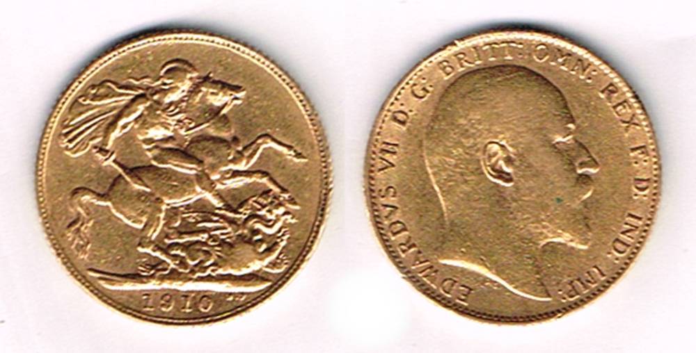 Edward VII gold sovereign, 1910 at Whyte's Auctions