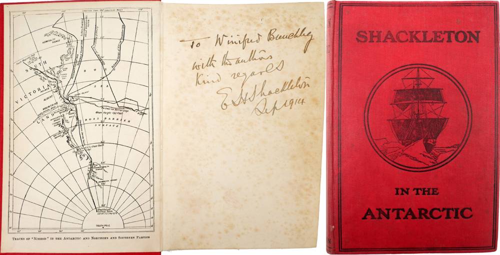 Shackleton, Sir Ernest. Shackleton in the Antarctic, signed by the author and inscribed to botanist Winifred Brenchley. at Whyte's Auctions