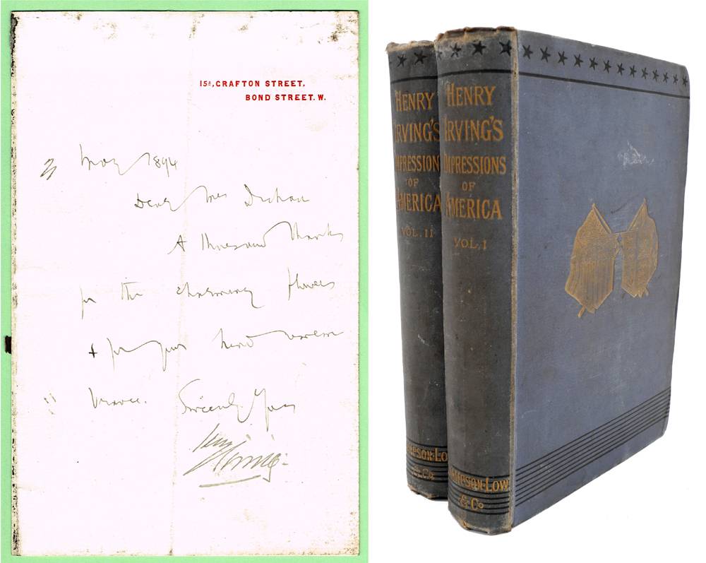 1894 (May 3) letter written by Bram Stoker on behalf of, and signed by Henry Irving. at Whyte's Auctions