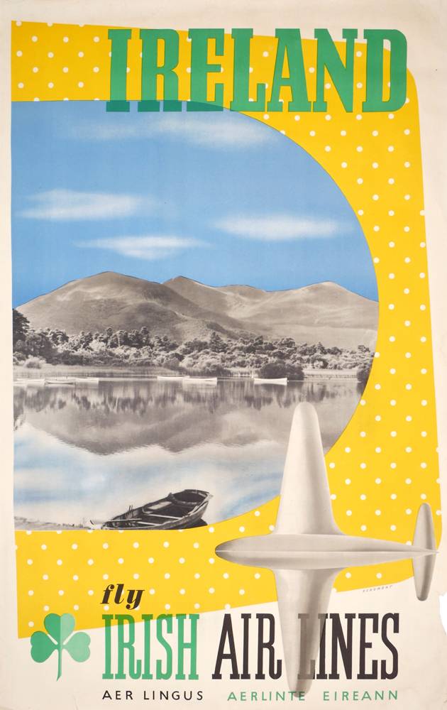 1940s Aer Lingus 'Ireland - Fly Irish Air Lines', travel poster. at Whyte's Auctions