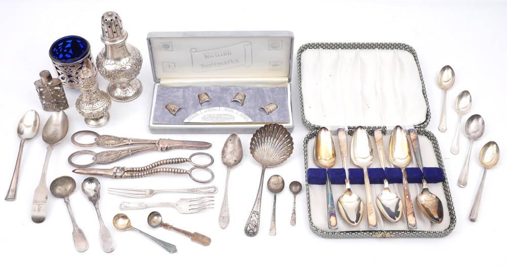 Collection of silver condiments etc. at Whyte's Auctions