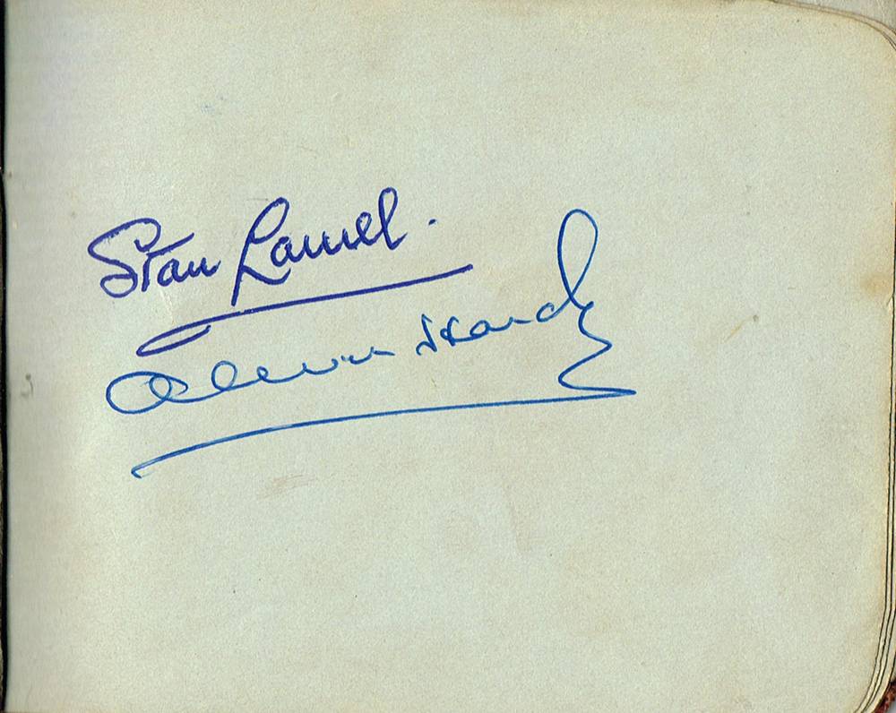Autograph album including Stan Laurel and Oliver Hardy at Whyte's Auctions