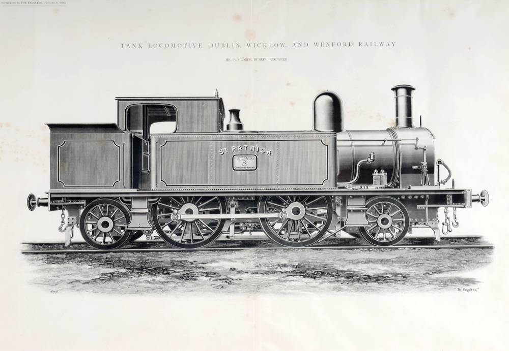 1899, Dublin, Wicklow and Wexford railway, locomotive St. Patrick. at Whyte's Auctions