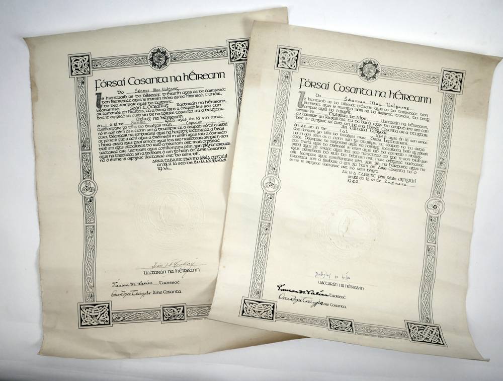 1940-1946 Lieutenant Colonel James Clifford McGoldrick, Irish army commissions and medical certificates. at Whyte's Auctions