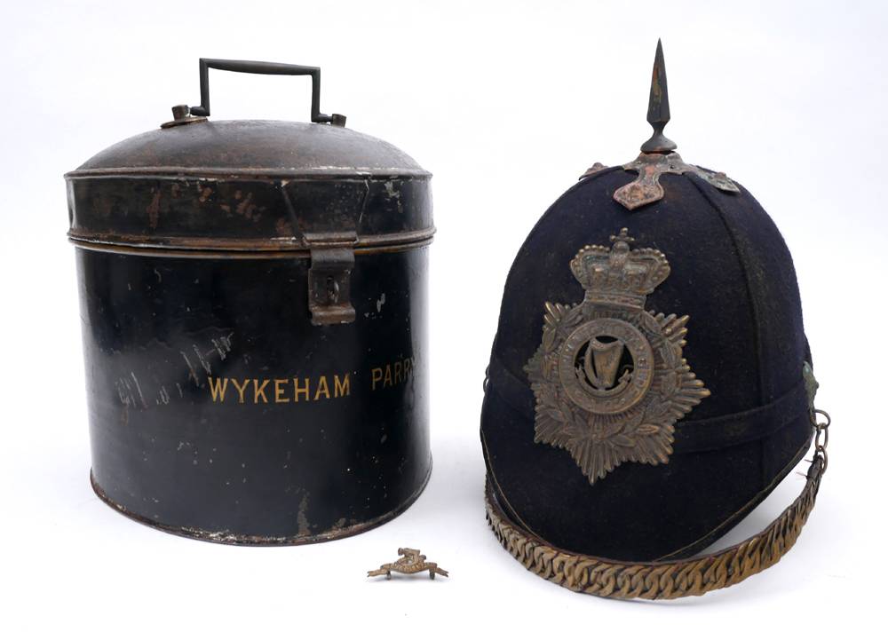 Connaught Rangers blue cloth helmet at Whyte's Auctions