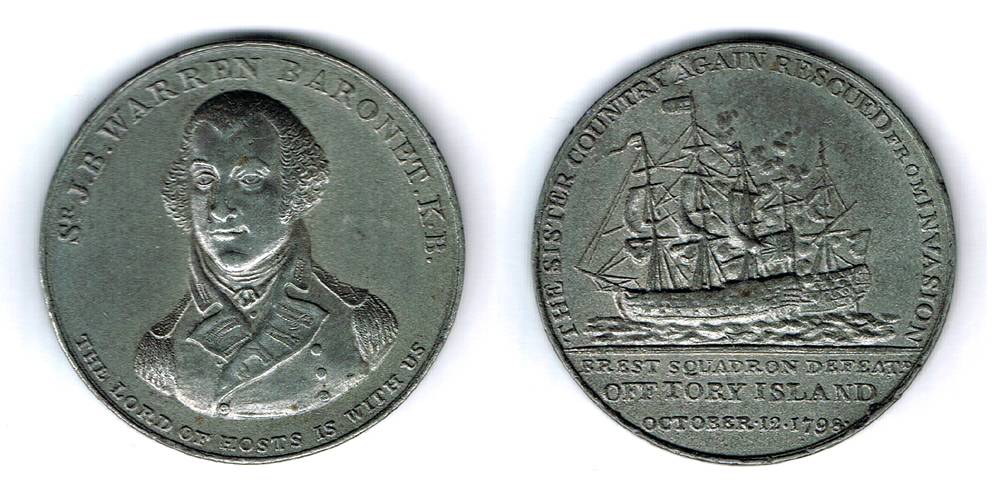 1798 medal commemorating the defeat of the French Navy off Donegal. at Whyte's Auctions