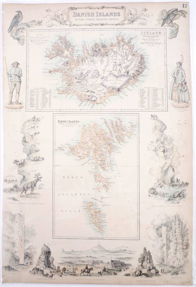 Circa 1865. Maps of the Danish Islands in the North Atlantic Ocean. at Whyte's Auctions