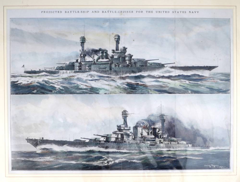 1920 United States Navy warship designs. at Whyte's Auctions