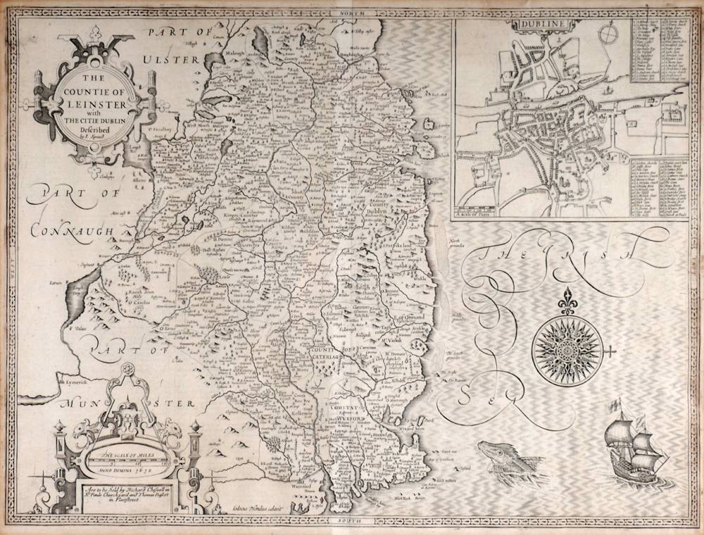 17th century map of Leinster by John Speed and a 1665 map of Les Isles Britanniques by Nicolas Sanson. at Whyte's Auctions