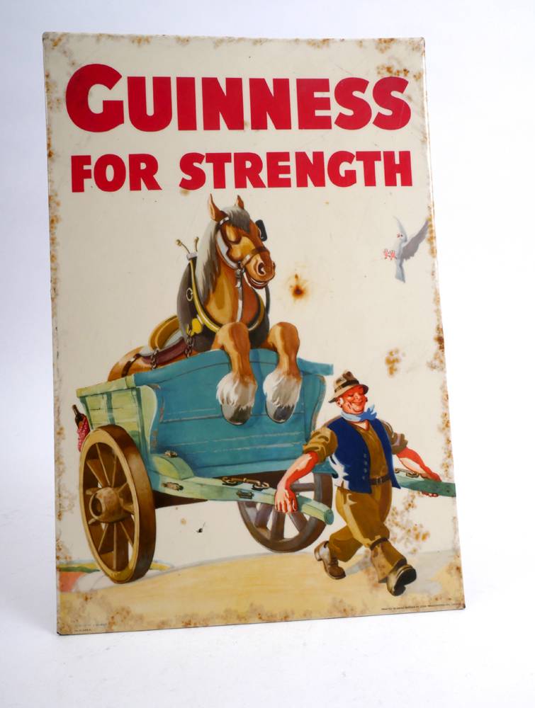 Guinness For Strength metal point of sale sign. at Whyte's Auctions