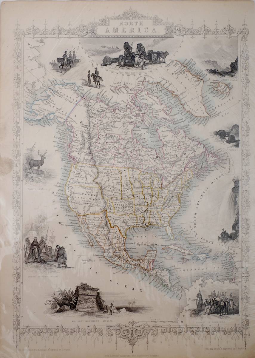 Circa 1855 Illustrated maps of North America, the United States and Mexico, California and Texas. at Whyte's Auctions