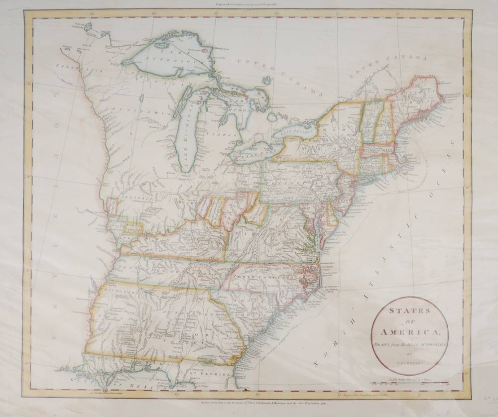1811 Map of States of America by John Russell. at Whyte's Auctions