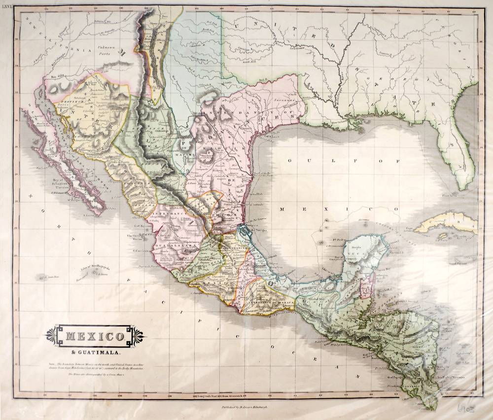 Early 19th century map of Mexico and Guatemala. at Whyte's Auctions