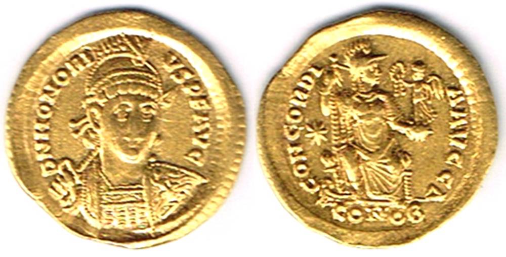 Roman Empire. Theodosius I, 379-395, AD, gold solidus at Whyte's Auctions