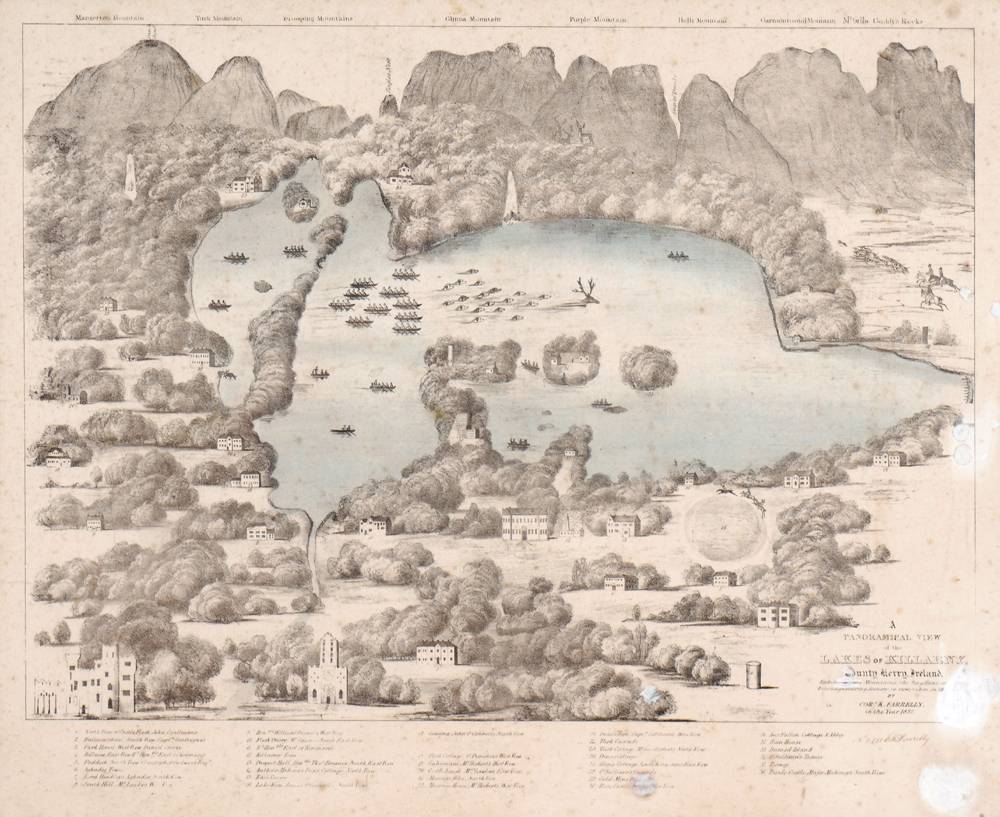 1837 Panorama of the Lakes of Killarney by Cornelius K Farrelly. at Whyte's Auctions