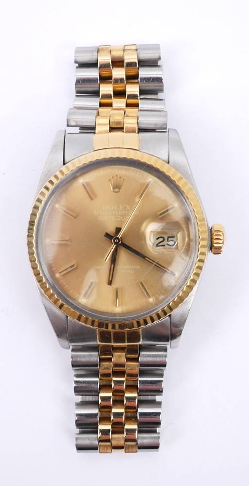 Rolex Oyster Perpetual Datejust gentleman's bi-metal wristwatch. at Whyte's Auctions