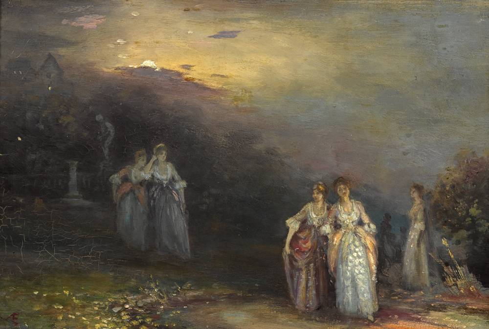 WOMEN IN DRESS, TWILIGHT by George Russell ('�') (1867-1935) at Whyte's Auctions
