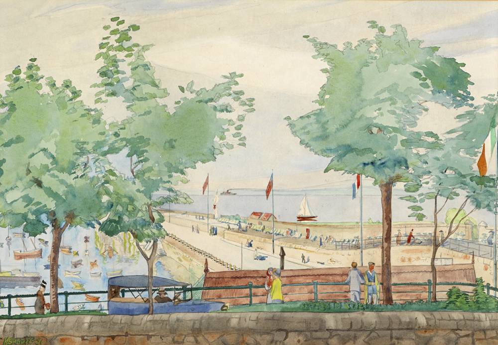 VIEW OF D�N LAOGHAIRE PIER, 1931 by Harry Kernoff sold for �7,500 at Whyte's Auctions