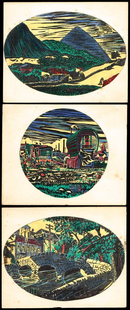 A COLLECTION OF TOPOGRAPHICAL WOODCUTS INCLUDING D�N LAOGHAIRE, KILLINEY, BALLYBRACK, KERRY, MAYO AND LIMERICK, c.1934-1948 by Harry Kernoff RHA (1900-1974) at Whyte's Auctions