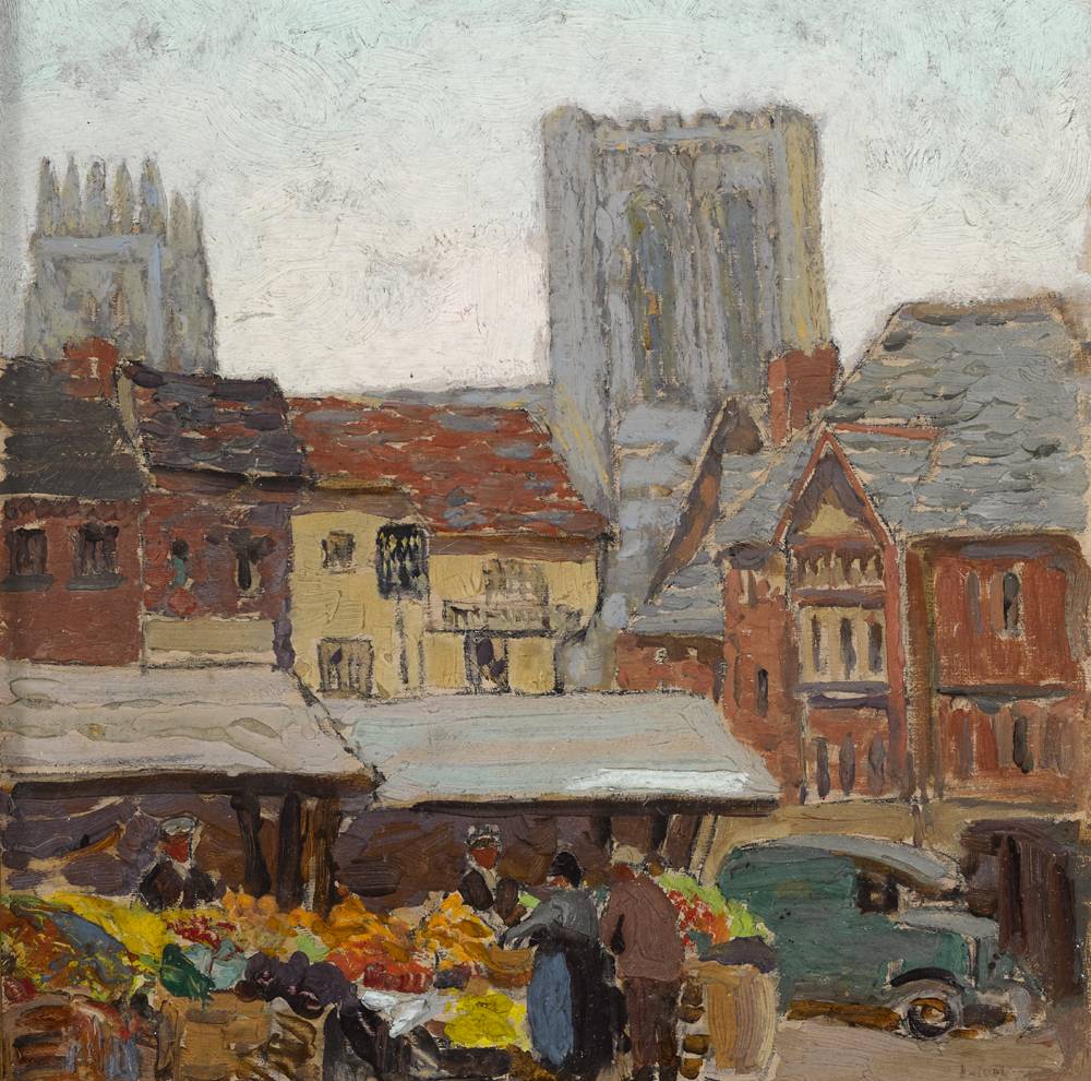 YORK MINSTER FROM THE MARKET PLACE by Letitia Marion Hamilton RHA (1878-1964) at Whyte's Auctions