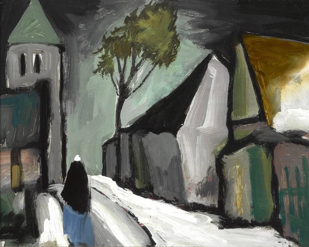 SHAWLIE IN A VILLAGE by Markey Robinson (1918-1999) at Whyte's Auctions