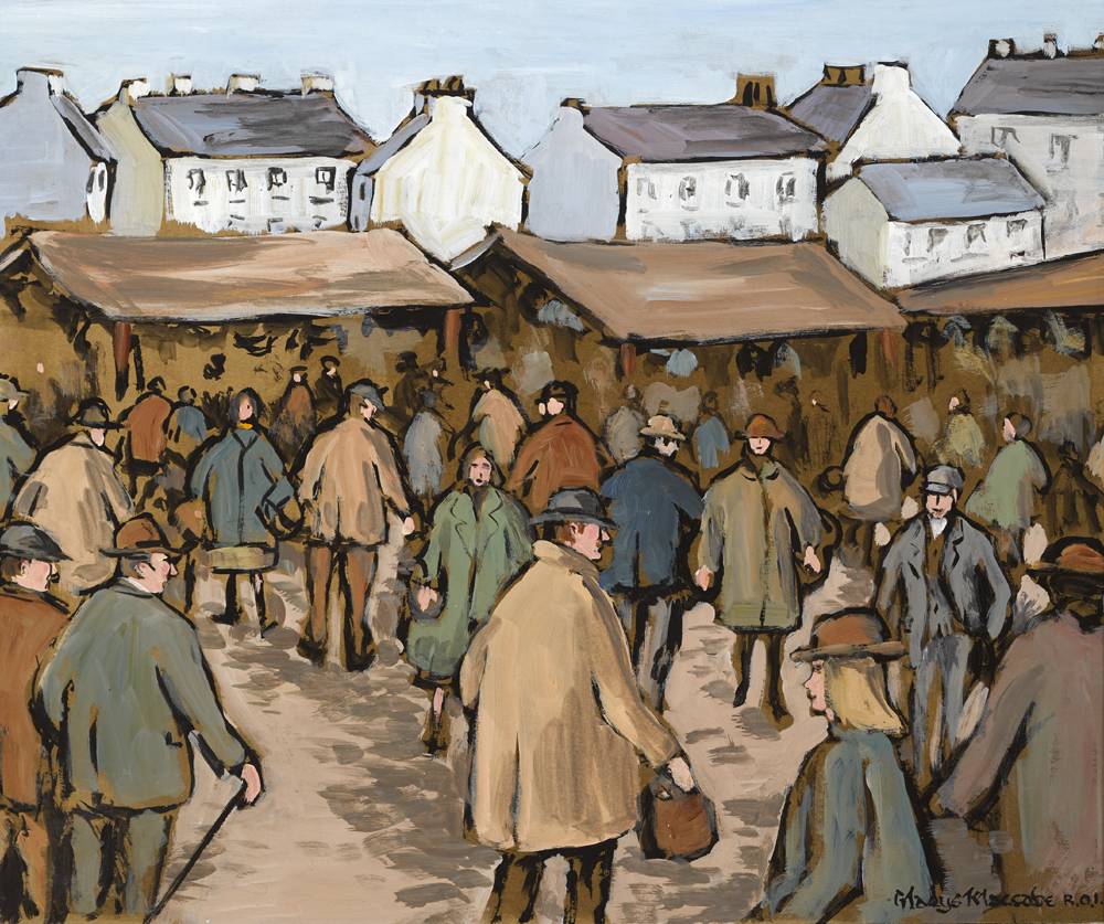 MARKET SCENE, LONGFORD by Gladys Maccabe MBE HRUA ROI FRSA (1918-2018) at Whyte's Auctions