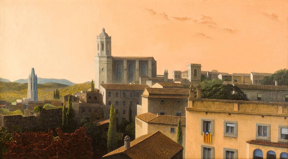 VIEW OF GIRONA AT DUSK by Stuart Morle sold for 950 at Whyte's Auctions