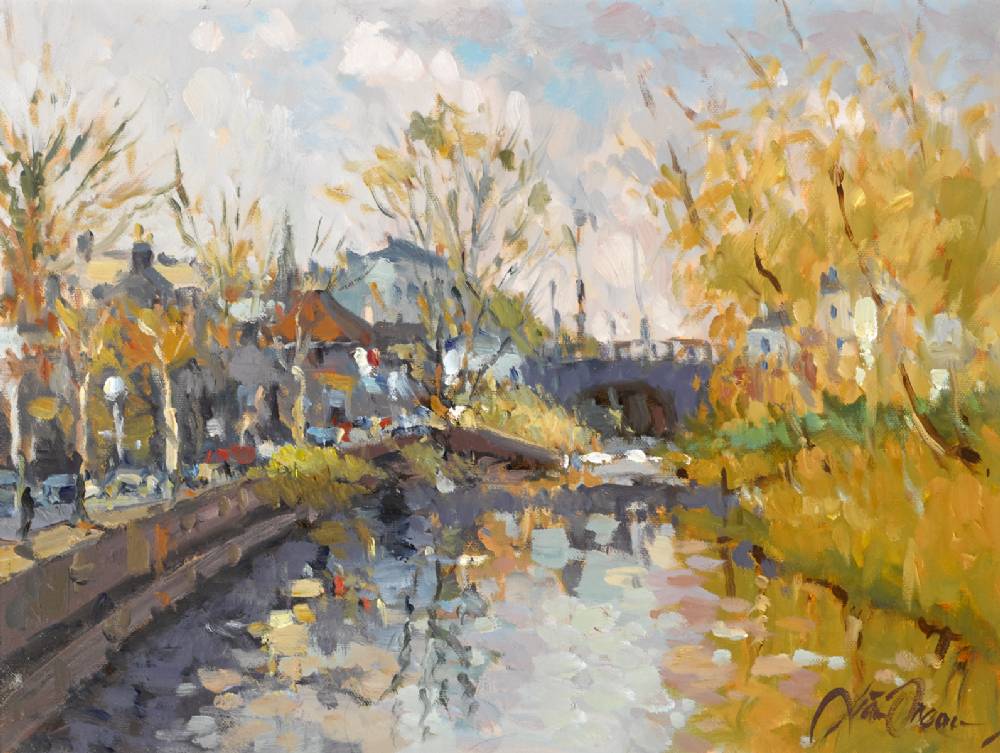 WINTER SUNLIGHT, GRAND CANAL, DUBLIN, 1998 by Liam Treacy (1934-2004) at Whyte's Auctions