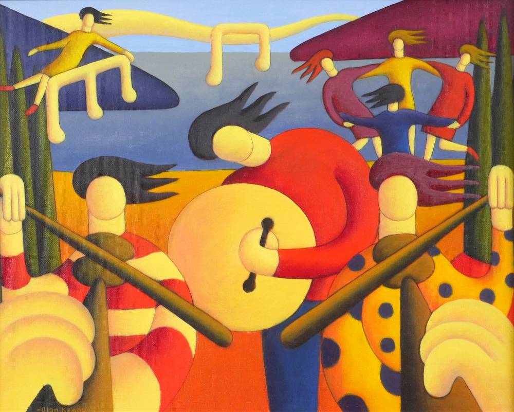 TRAD SESSION BY LAKE WITH DANCERS AND NOTES, 2001 by Alan Kenny (b.1959) (b.1959) at Whyte's Auctions