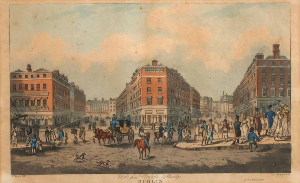 DUBLIN VIEWS, after SAMUEL FREDERICK BROCAS by Henry, Junior Brocas sold for �360 at Whyte's Auctions