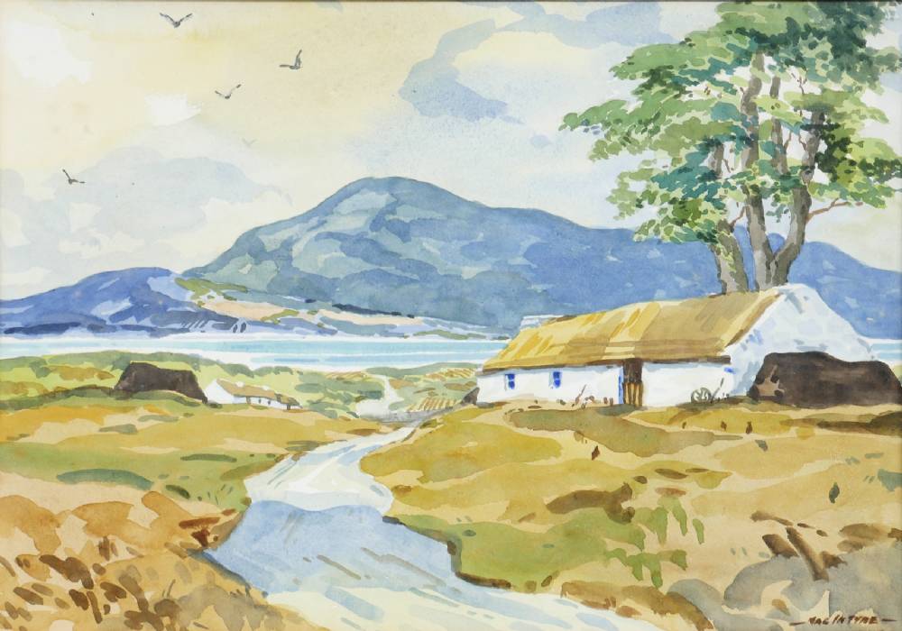 COASTAL SCENE WITH COTTAGES by James MacIntyre RUA (1926-2015) at Whyte's Auctions