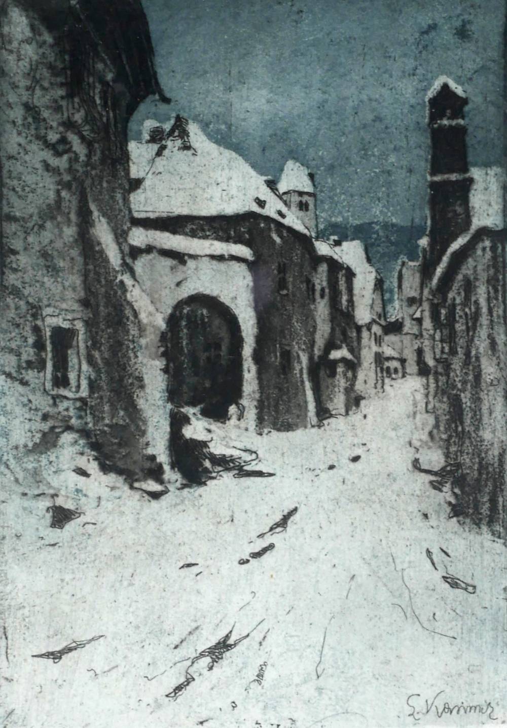 WINTER IN D躌NSTEIN, AUSTRIA by Luigi Kasimir (Austro-Hungarian, 1881�62) (Austro-Hungarian, 1881�62) at Whyte's Auctions