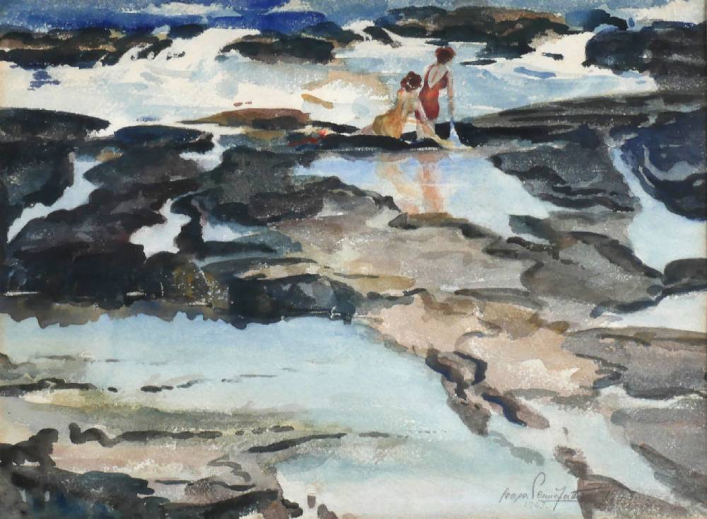 FIGURES IN THE SEA, 1943 by George Pennefather sold for �160 at Whyte's Auctions