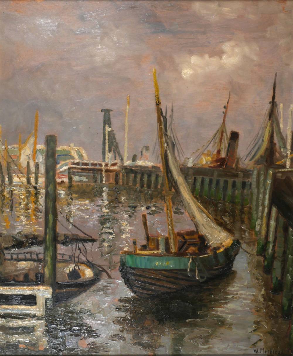 HARBOUR SCENE and LAKE SCENE (A PAIR) by Carl Wilhelm Mosblech (German, 1868-1934) at Whyte's Auctions